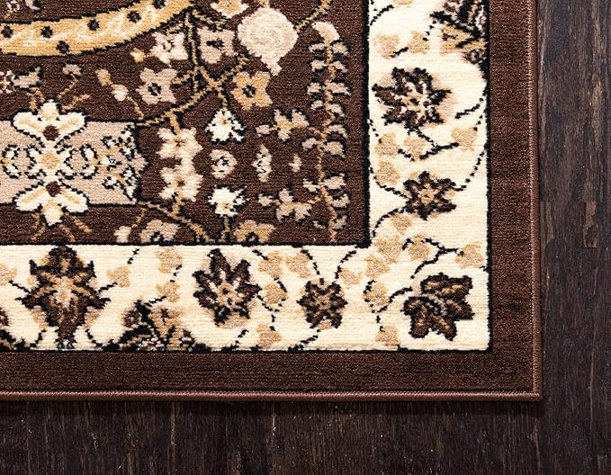 Unique Loom Espahan Collection Area Rug - Cape Cod (6' 1" x 9' Rectangle, Brown/ Beige)