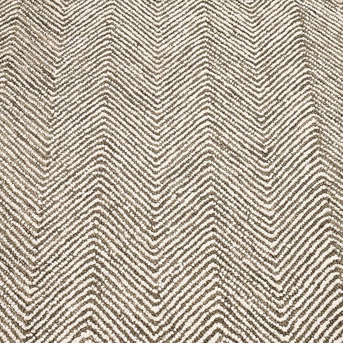 Modern Herringbone Chevron Collection Handcrafted Wool Area Rug - Durable, Zigzag Pattern, for High Traffic, Contemporary Design for Living Room, Bedroom, Dining Room Decor (Dark Olive, 4' x 6')