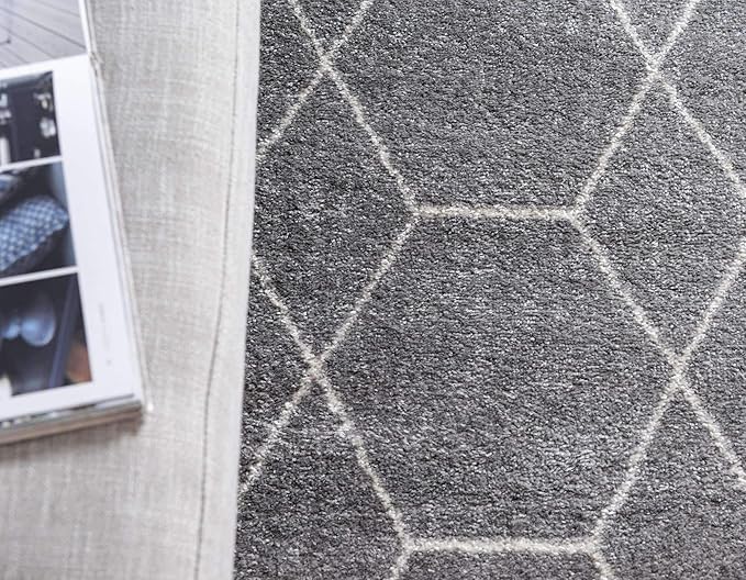 Unique Loom Trellis Frieze Collection Area Rug - Geometric (5' Octagon, Light Gray/ Ivory)