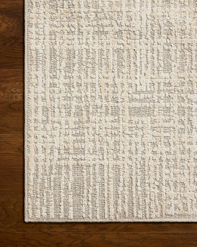 Loloi Amber Lewis Bexley Collection BEX-07 Natural/Dove 6'-6" x 9'-3" Area Rug Neutral, Textured, Living, Bedroom, Dining, Carpet