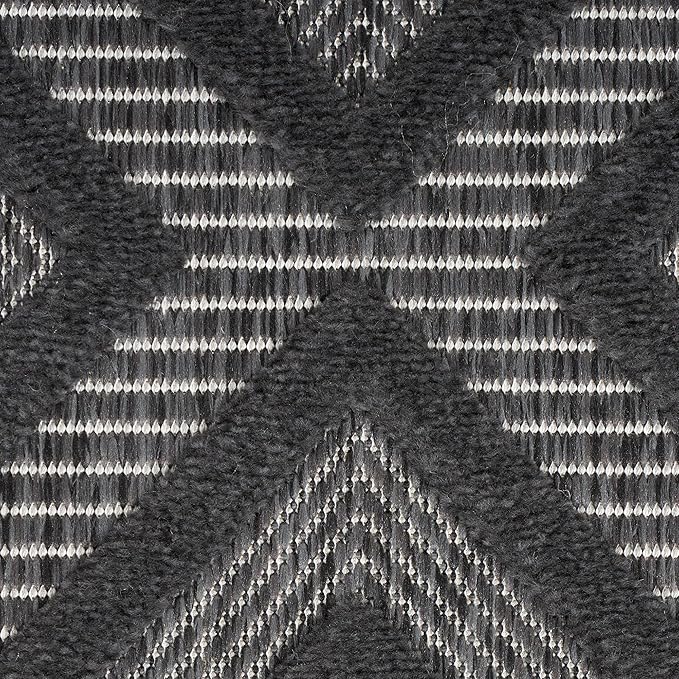 Nourison Home Versatile Charcoal Black 7' x 10' Area Rug - Easy Clean, Non Shedding, Bed Room, Living Room, Dining Room, Kitchen (7' x 10')