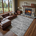 9x12 Area Rug Living Room Rugs - Washable Neutral Modern Abstract Soft Thin Rug Indoor Floor No Slip Rug Carpet for Bedroom Under Dining Table Home Office Decor - Dark Gray