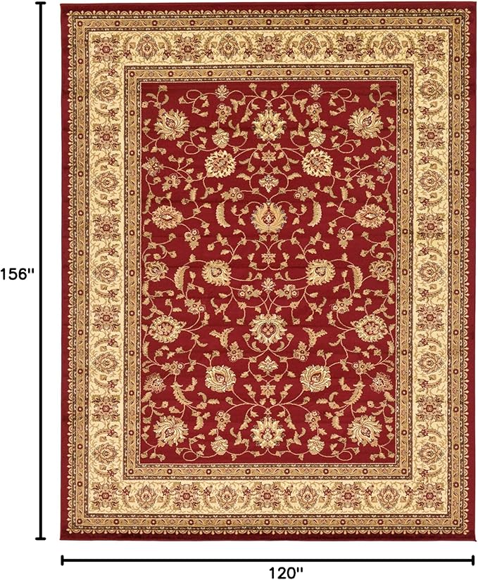 Unique Loom Voyage Collection Traditional Oriental Classic Intricate Design Area Rug (10' 0 x 13' 0 Rectangular, Red/Gold)