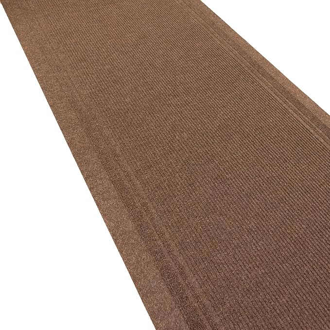 English Home Custom Size Non Slip Striped Design Light Weight Durable PVC Backing Thin Pile Runner Rug (26" x 10')