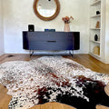 Genuine Cowhide Rug - Natural Leather Hide Rugs for Living Room & Area Rug for Bedroom - Real Cowhides Rug for Rustic Home Decor - Multicolor Speckled Cowhide Rugs, 6x6-7ft