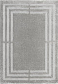 Town & Country Everyday Cloud Shag Plush Border Area Rug with High-Low Pile, Grey, 6'6"x9'6"