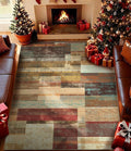 YIHOUSE Brown Area Rug 6x9, Farmhouse Rugs Washable,Vintage Burgundy Carpets for Bedroom,Burnt Orange Area Rug Non Slip,Geometric Boho Rug for Kitchen,Dining Room