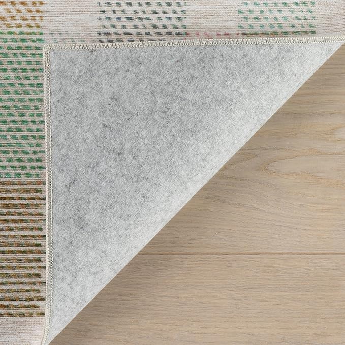 Dash & Albert Chanan Plaid Multi Machine Washable Rug, 9.5 X 13.5 Feet, Multicolored/Ivory Plaid Pattern