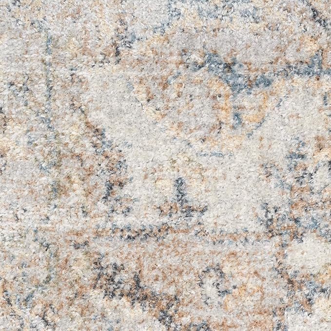 Nourison Home Astra Machine Washable Silver Grey 2'2" x 12' Area Rug - Easy Clean, Non Shedding, Bed Room, Living Room, Dining Room, Kitchen (12' Runner)