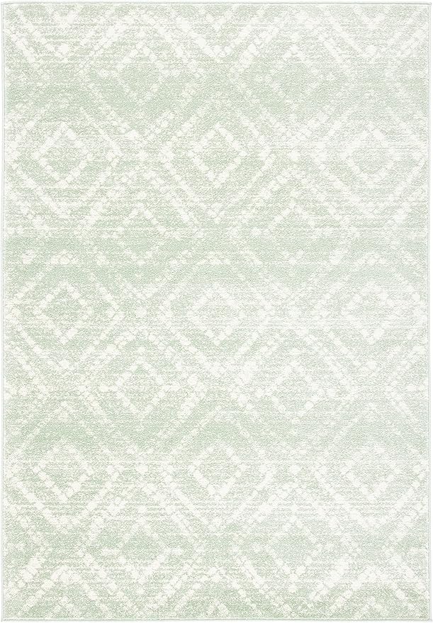 SAFAVIEH Adirondack Collection Accent Rug - 2'6" x 4', Green & Ivory, Modern Distressed Design, Non-Shedding & Easy Care, Ideal for High Traffic Areas in Entryway, Living Room, Bedroom (ADR131Y)