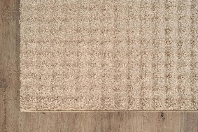 CAMILSON Modern Beige Non Slip Door Mat Rug 2x3 Ultra Soft High Pile Entryway Rugs Non Skid Rubber Backing Durable & Easy to Clean Carpet for Kitchen Bathroom Indoor Use (2 x 3 Beige)