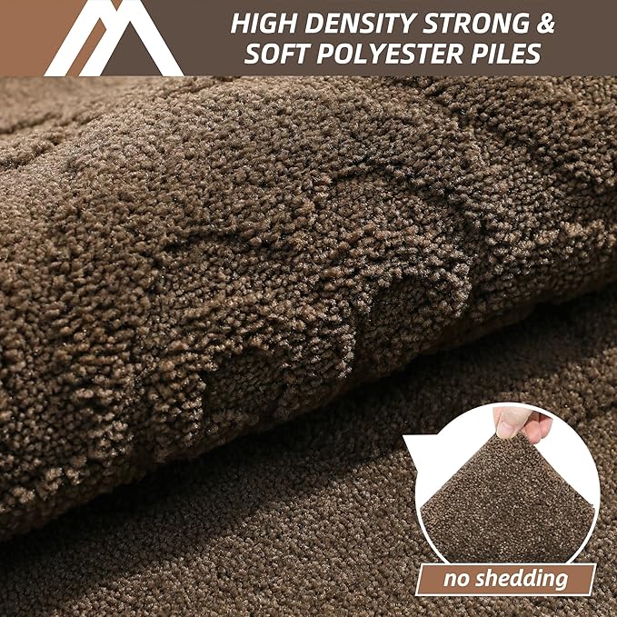 COSY HOMEER Door Mat 20”x32”,Absorbent Dirt Trapper Entryway Rugs,Non-Slip Welcome Mat,Washable Entry Rugs,Low Pile Doormat for Front Back Door,Wet Shoes & Paws,Brown