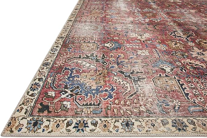 Loloi Chris Loves Julia Jules Collection JUL-01 Merlot/Multi 8'-6" x 11'-6", .13" Pile Height, Area Rug