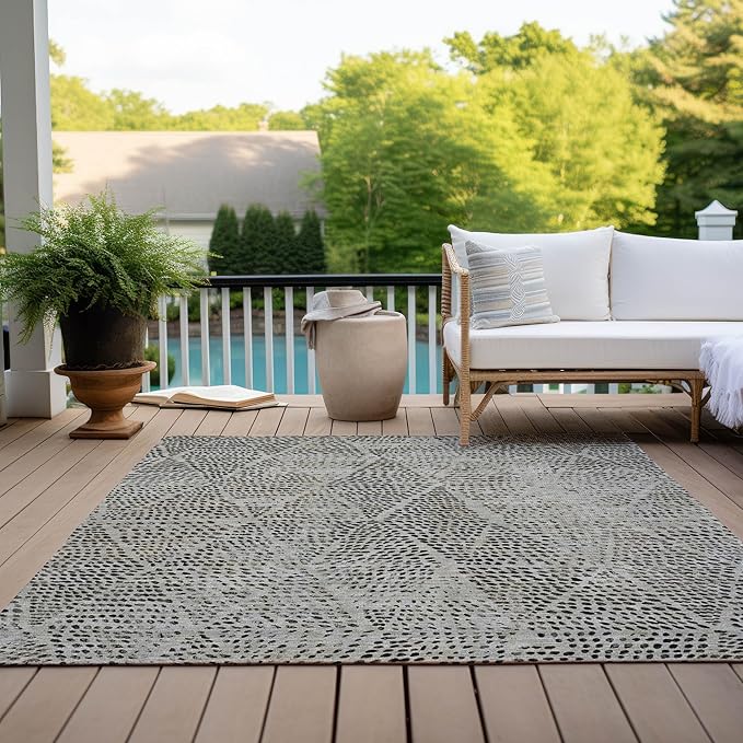 Addison Rugs Chantille ACN591 Gray 3' x 5' Indoor Outdoor Area Rug, Easy Clean, Machine Washable, Non Shedding, Bedroom, Living Room, Dining Room, Kitchen, Patio Rug