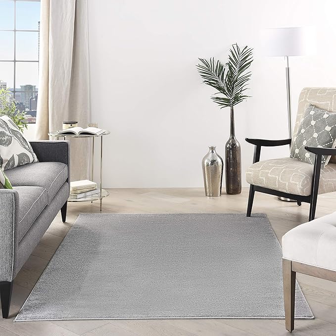 Nourison Home Nourison Essentials Silver Grey 5' x 8' Area Rug - Easy Clean, Non Shedding, Bed Room, Living Room, Dining Room, Kitchen (5' x 8')