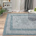 Alfa Rich 3x5 Light Blue Washable Area Rugs for Living Room Bedroom Kitchen Cotton Decor Runner Rug