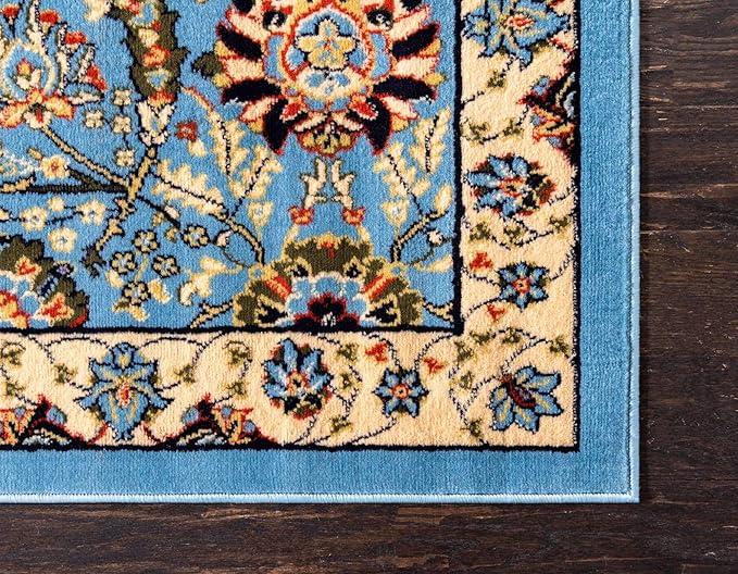 Unique Loom Espahan Collection Area Rug - Cape Cod (9'x 12' Rectangle, Blue/ Black)