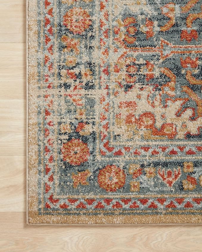 Loloi Jocelyn Collection JOC-03 Mist/Multi 5'-5" x 7'-6" .38" Thick Area Rug