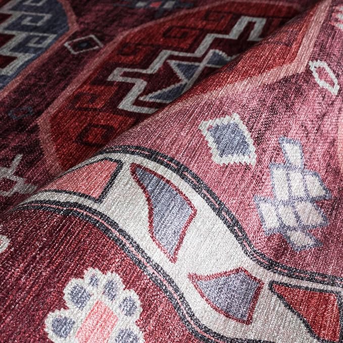 Fame Rugs Turkish Rug. Washable Vintage Oriental Antique Inspired Traditional Doormat Small Modern Area Rugs Luxury Entryway Entry Bedroom Bathroom Kitchen (378RR, 9' x 12')