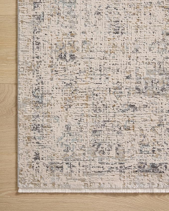 Loloi Amber Lewis Alie Collection ALE-02 Sand/Sky 5'-3'' x 5'-3'', .13'' Pile Height, Round Area Rug