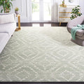 SAFAVIEH Adirondack Collection Area Rug - 11' x 15', Ivory & Green, Geometric Design, Ideal for High Traffic Areas in Living Room, Bedroom & Dining Room (ADR131Y-1115)