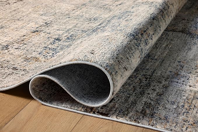 Loloi Teagan Collection TEA-05 Denim/Slate 11'-6" x 15' Area Rug, Large, Soft Neutral Rug, High-Traffic for Living Room, Bedroom, Home Office, Dining Area