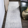 JONATHAN Y Modern Vintage Medallion Light Grey Runner Rug, 2x10, Country, Floral, Easy-Cleaning for Living Room, Bedroom, Kitchen, Pet Friendly, Non-Shedding (MDP108B-210)
