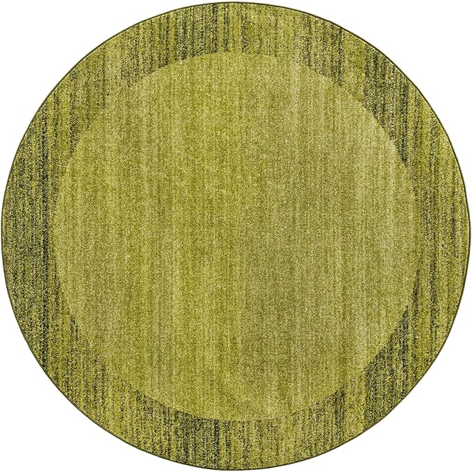 Rugs.com Angelica Collection Rug – 8 Ft Round Light Green Medium Rug Perfect for Kitchens, Dining Rooms