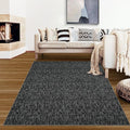 RUGSREAL Bedroom Area Rug 4x6 Modern Abstract Area Rug Stain Resistant Small Living Room Rug Contemporary Dining Room Rug Non-Slip Solid Rug Aesthetic Accent Floor Carpet for Kitchen Office, Black