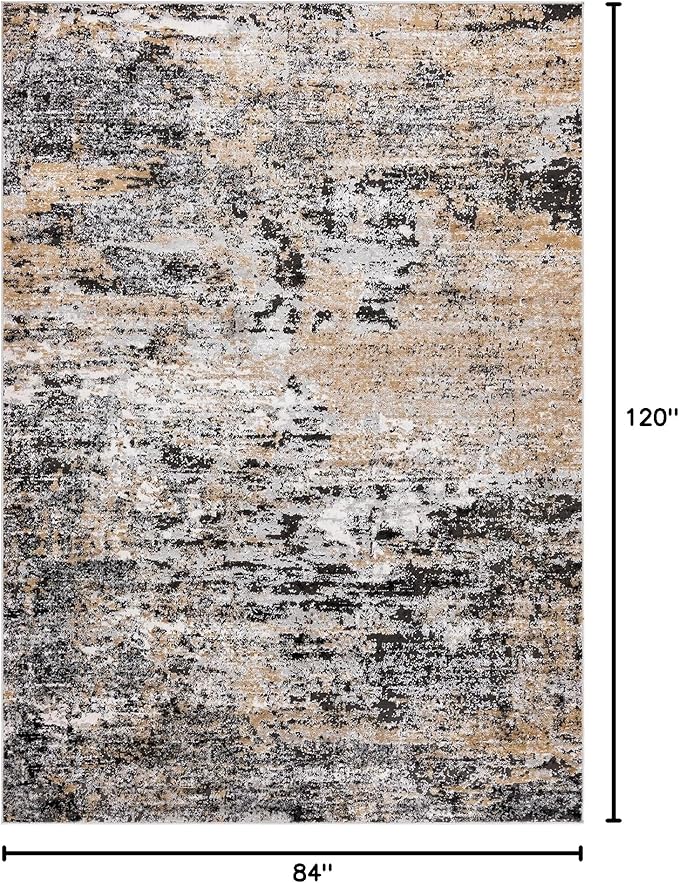 Rugs.com Leipzig Collection Area Rug – 7X10 Beige Low-Pile Rug Perfect for Bedrooms, Dining Rooms, Living Rooms