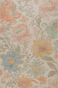 Dash & Albert Zell Multi Machine Washable Rug, 2 X 3 Feet, Multicolored/Tan Floral Pattern