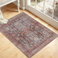 Kuden 3x5 Small Rug, Machine Washable, Non-Slip Backing, Vintage Style, Soft, Low Pile, Area Rugs for Entryway Kitchen Indoor Entrance
