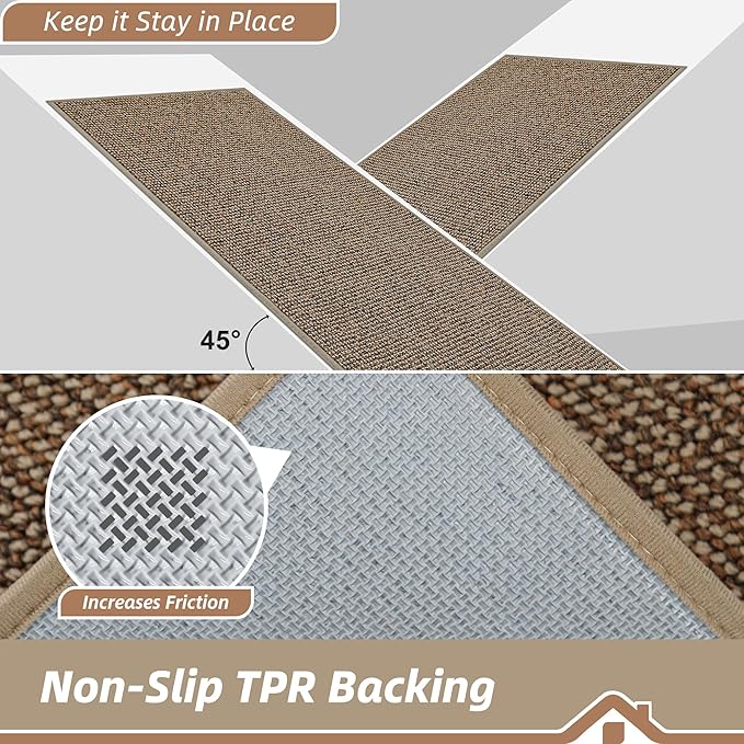 BEQHAUSE Hallway Runner Rugs 2.6x8, Hallway Rug Non-Slip Washable(Rolled-Up NO Creases), Runner Rug Absorbent Stain Resistant Hall Rug Carpet Runner, Entryway Rugs Floor Mat Laundry Room Rugs, Taupe