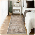 Istana Hallway Runner Rug 2.5x8 – Olive/Charcoal Entryway Rug -Silk's Soft Touch Runners for Hallways - Stylish Kitchen Runner Rug Non Slip