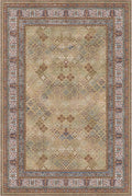 Kuden 10x14 Large Area Rug, Machine Washable Area Rug with Non-Slip Backing, Vintage Style, Soft, Easy Clean, Low Pile Rug for Living Room, Bedroom, Dining Room