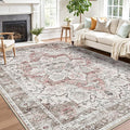 LUMI Washable Area Rug 5x8 for Living Room, Ultra Soft Stain Resistant Carpet with Non Slip Rubber Backing, Non-Shedding Low Pile Rugs for Bedroom, Dining Room, Indoor, Office