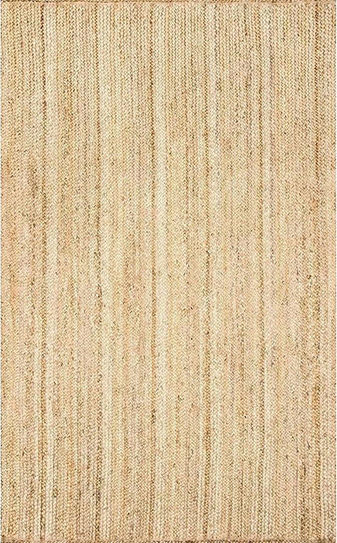 Handwoven Jute Rug for Home Décor, Boho Reversible Braided Carpet, Ethnic Rectangular Area Mat for Indoor Outdoor Living Room or Bedroom (8 Ft 6 Inch x 11 Ft 6 Inch)