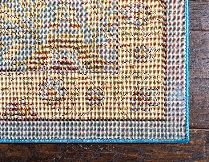 Unique Loom Espahan Collection Area Rug - Cape Cod (2' 2" x 8' 2" Runner, Blue/ Black)