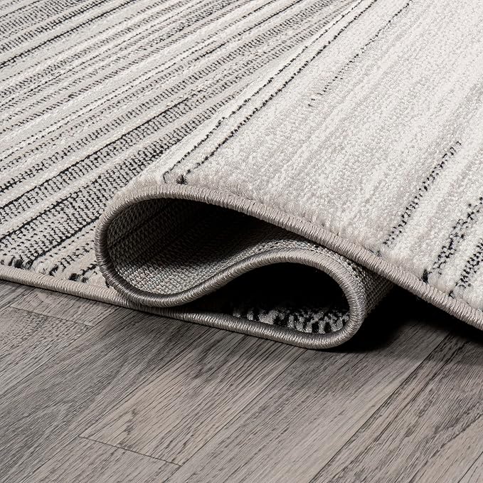 JONATHAN Y Austin Gradient Striped Gray/Black Indoor Area Rug, 4x6, Modern, Contemporary, Easy-Cleaning for Living Room, Bedroom, Kitchen, Pet Friendly, Non-Shedding (LUX103A-4)