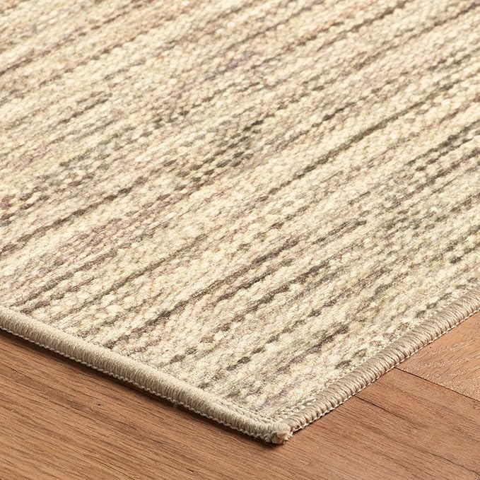 Dash & Albert Clay Natural Machine Washable Rug, Runner-2.5 X 8 Feet, Natural Stripe Pattern