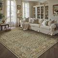 Area Rug 6x9 Brown Living Room Washable Vintage Carpet Non Slip Indoor Retro Traditional Accent Throw Large Rug for Office Bedroom Dining Room Playroom