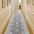 Fame Living Green Oushak Runner Rug, Modern Runners, Turkish, Eclectic, Floral, Pastel, Washable, Small Throw Rugs, Short Runner for Hallway, Laundry, Foyer, Bedroom, Kitchen, Bathroom, 2'5"x6'5"