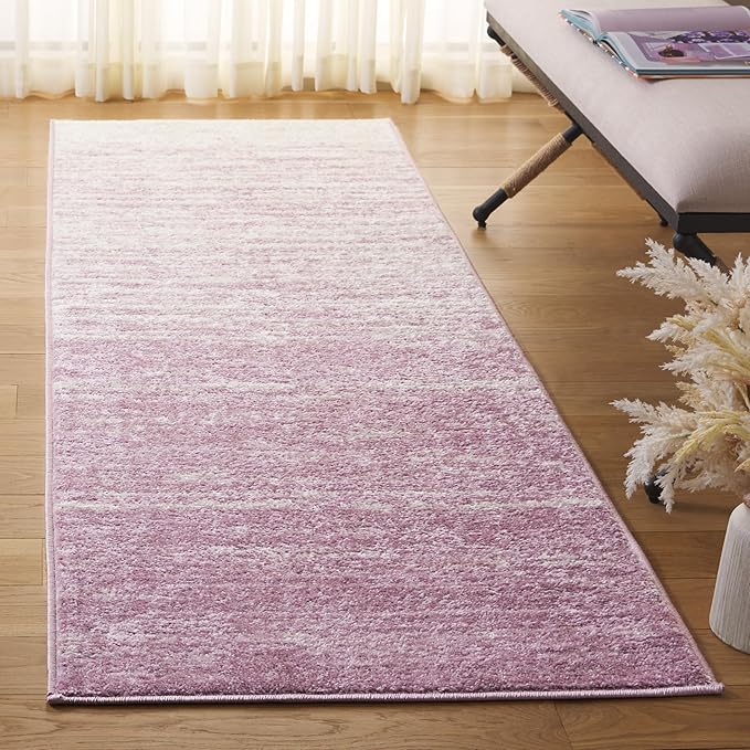 SAFAVIEH Adirondack Collection Runner Rug - 2'6" x 8', Cream & Purple, Modern Ombre Design, Non Shedding & Easy to Clean, Ideal for Hallway, Foyer, Kitchen, Entryway, Bedroom (ADR113L)
