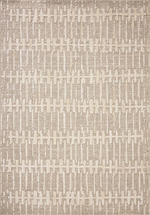 Loloi Amber Lewis Bexley Collection BEX-02 Taupe/Natural 2'-7" x 12'-0" Runner Rug Neutral, Textured, Living, Bedroom, Dining, Carpet
