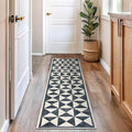 Rugshop Geometric Diamond Washable Non Slip Runner Rug 2' x 8' Cream