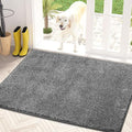 PURRUGS Dirt Trapping Door Mat 31.5" x 47", Non-Slip Machine Washable Entry Rug, Shoe Scraper, Dog Doormat, Super Absorbent Welcome Mat for Front & Back Door, Muddy Shoes & Paws,Light Grey-Dark Grey