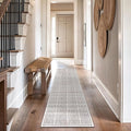 Rugshop Bohemian Stripe Lines Washable Non Slip Runner Rug 2' x 8' Ivory
