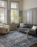 Loloi Magnolia Home by Joanna Gaines Gigi Collection GIG-02 Navy/Stone 6'-7" x 9'-2" Area Rug