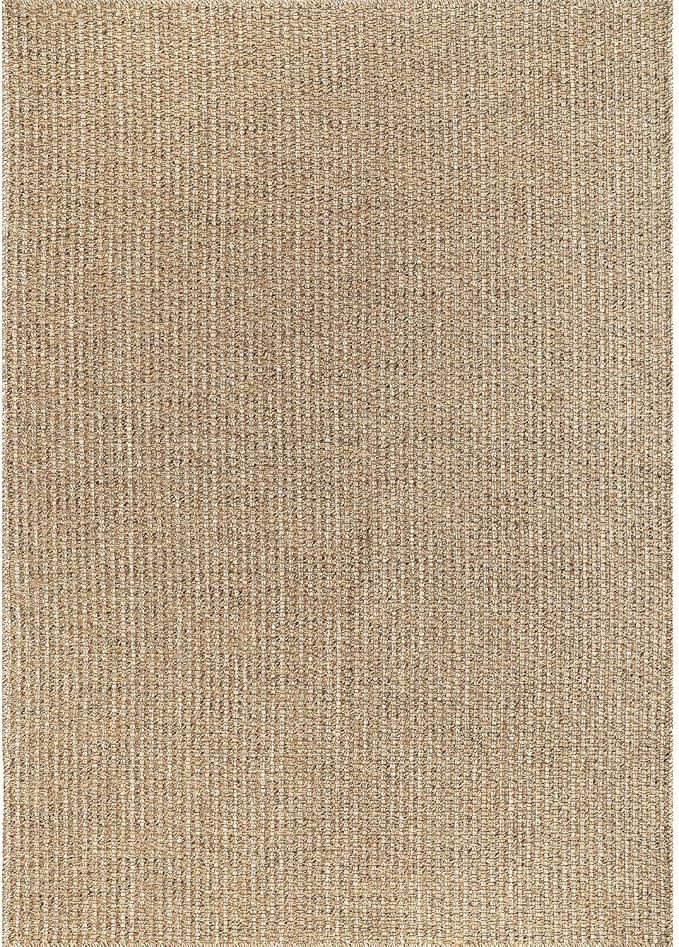 Easy Jute Rugs 8x10 Natural Color Living Room Indoor Outdoor Area Rug for Patio Farmhouse and Kitchen Rug High Traffic Easy to Clean Washable Solid Boho Woven Design Outside Carpet (8 x 10)