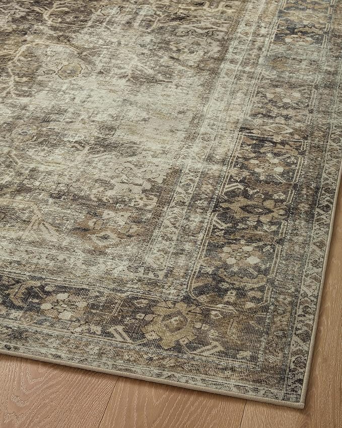 Loloi Magnolia Home by Joanna Gaines Sinclair Collection SIN-01 Pebble/Taupe 5'-0" x 7'-0", .25" Pile Height, Machine Washable, Area Rug